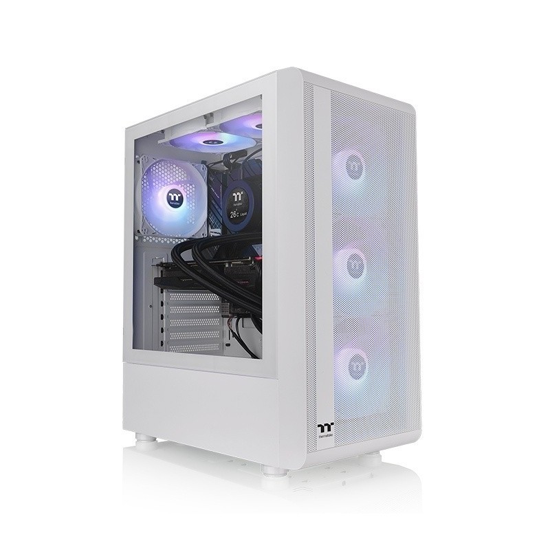 Thermaltake S200 TG ARGB Mid Tower ATX Gehäuse Sichtfenster weiß