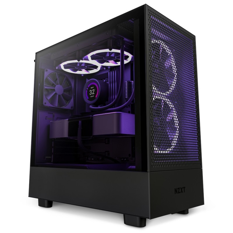 NZXT H5 Flow RGB Midi Tower ATX Gehäuse schwarz  mit Sichtfenster