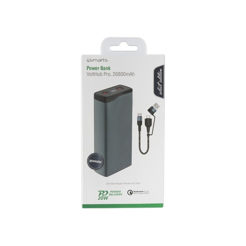 4smarts Powerbank VoltHub Pro 26800mAh QuickCharge PD gunmetal