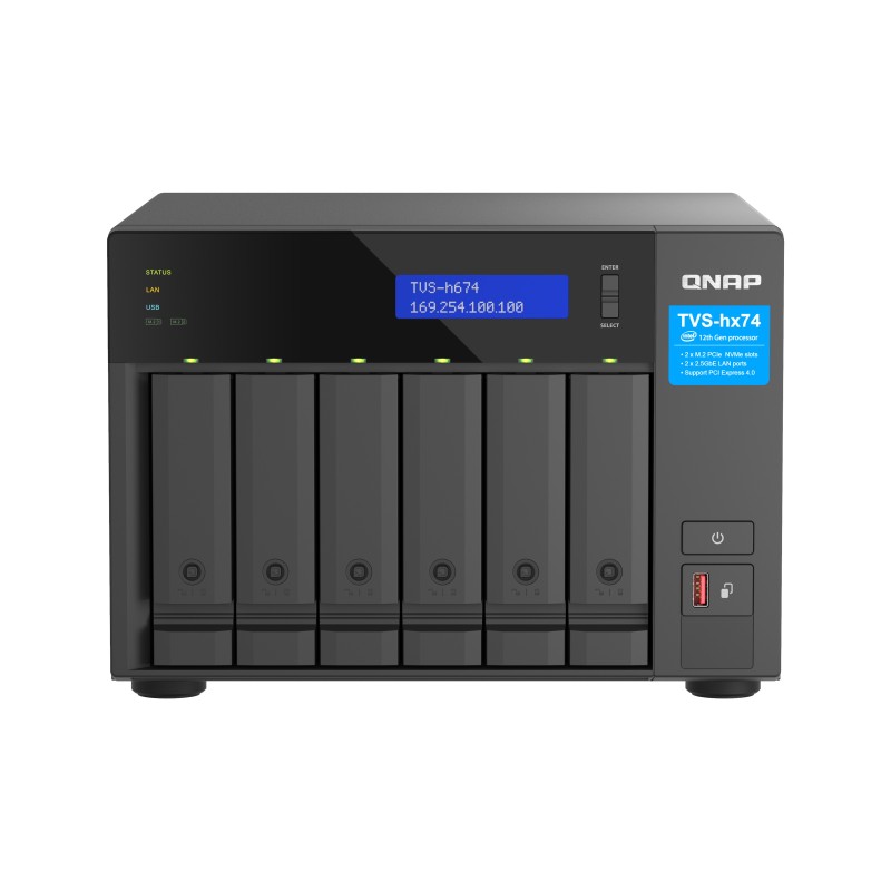 QNAP TVS-h674 NAS Tower Collegamento ethernet LAN Nero i3-12100 QNAP TVS-h674 NAS Tower Collegamento ethernet LAN Nero i3-12100