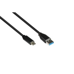 Alcasa 2831-AC010S cavo USB 1 m USB 3.2 Gen 2 (3.1 Gen 2) USB A USB C Nero