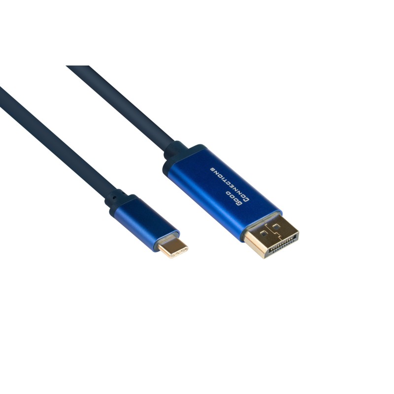 Alcasa 4812-CSF020B cavo e adattatore video 2 m USB tipo-C DisplayPort Blu