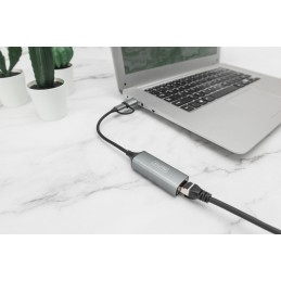 Digitus Adattatore Gigabit Ethernet USB Type-C™ 2.5G, USB-C™ + USB A (USB3.1 3.0)