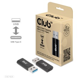 CLUB3D CAC-1525 adattatore per inversione del genere dei cavi USB A USB Type C Nero