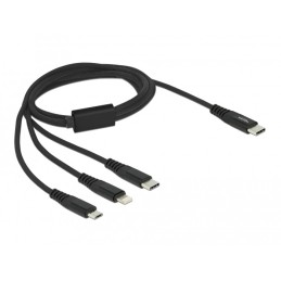 DeLOCK 87149 cavo USB 1 m USB 2.0 USB C USB C micro-USB B Lightning Nero