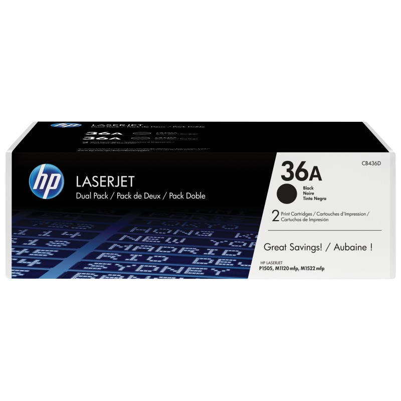 36A - 2er-Pack - Schwarz - original - LaserJet - Tonerpatrone (CB436AD)