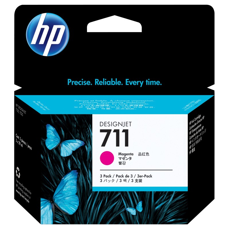 HP 711 3-pack 29-ml Magenta DesignJet Ink Cartridges