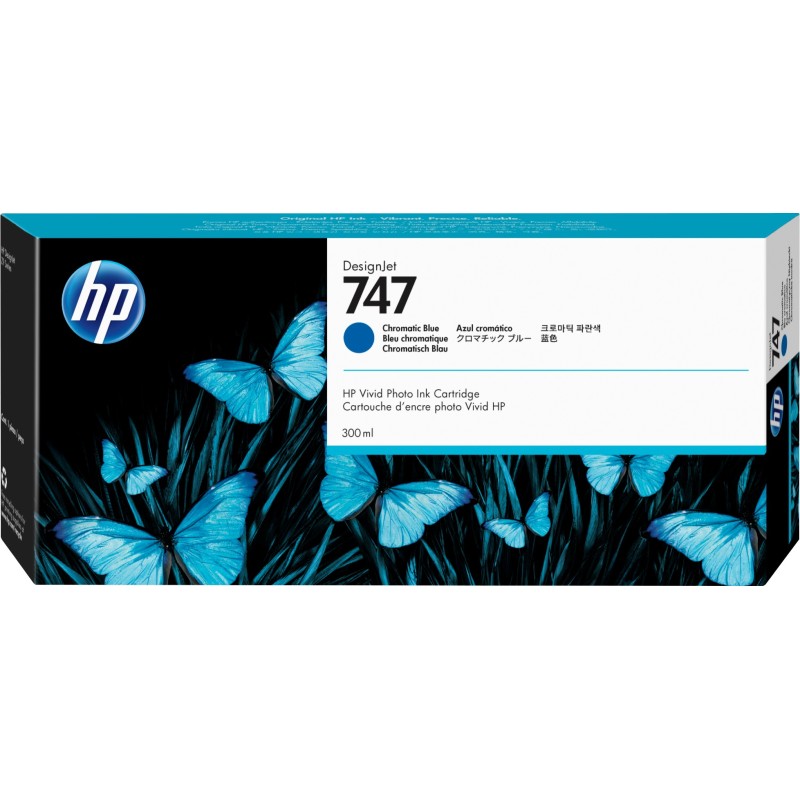 HP Cartuccia di inchiostro blu cromatico 747 DesignJet da 300 ml