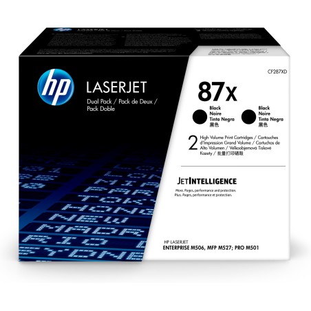 HP Confezione da 2 cartucce toner nero originale ad alta capacità LaserJet 87X