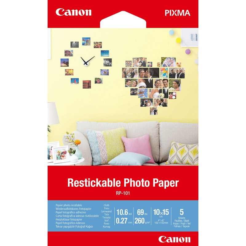 Restickable Photo Paper RP-101 - Matt - entfernbarer Klebstoff