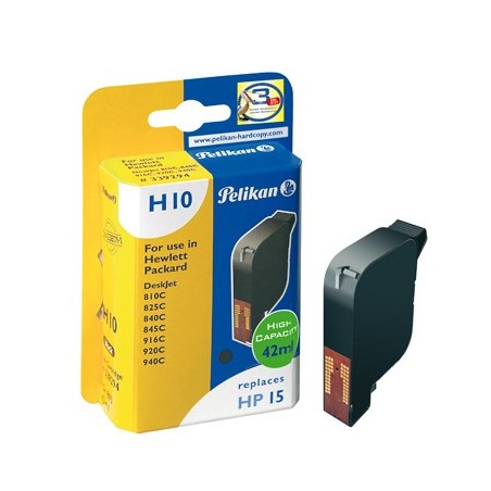 Pelikan Inkjet Cartridge H10 replaces HP 15, black, 42 ml cartuccia d'inchiostro 1 pz Resa elevata (XL) Nero