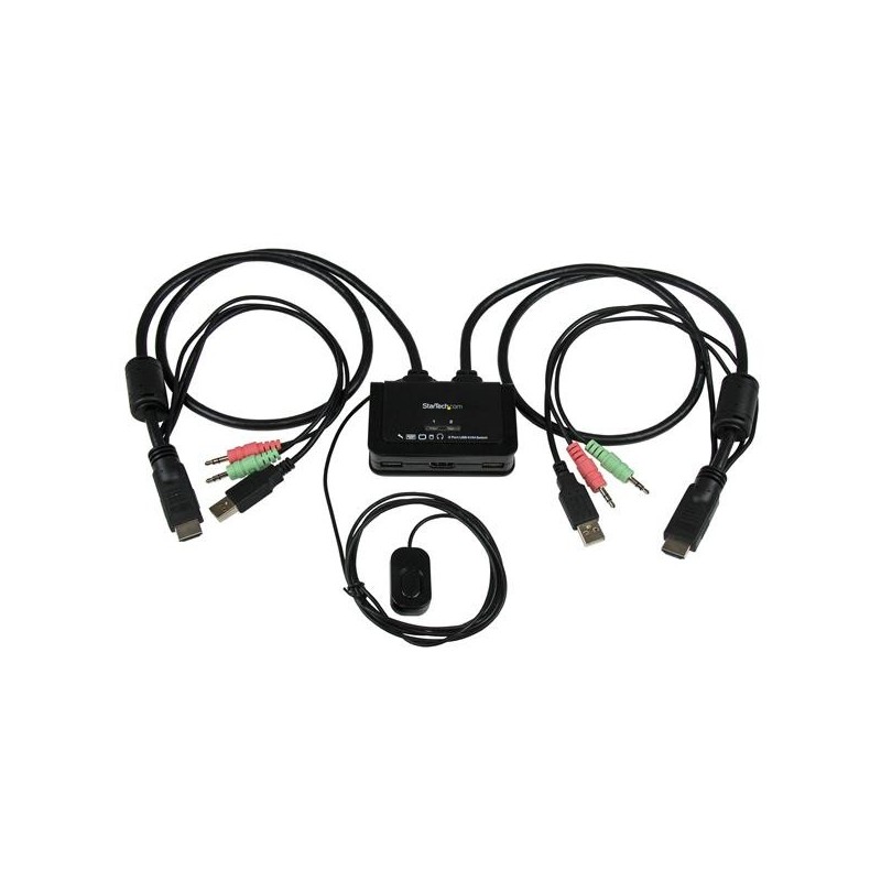 2 Port USB HDMI KVM Switch mit Audio und Fernschalter