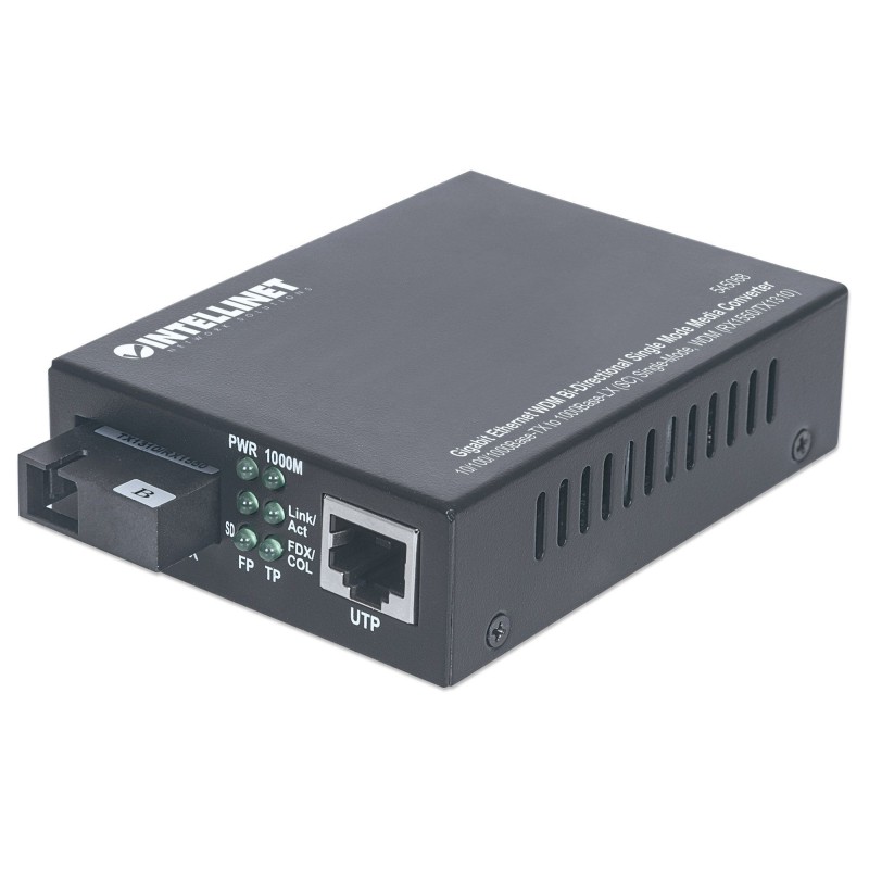 Gigabit Ethernet WDM Bi-Directional Single Mode Media Converter, 10/100/1000B...