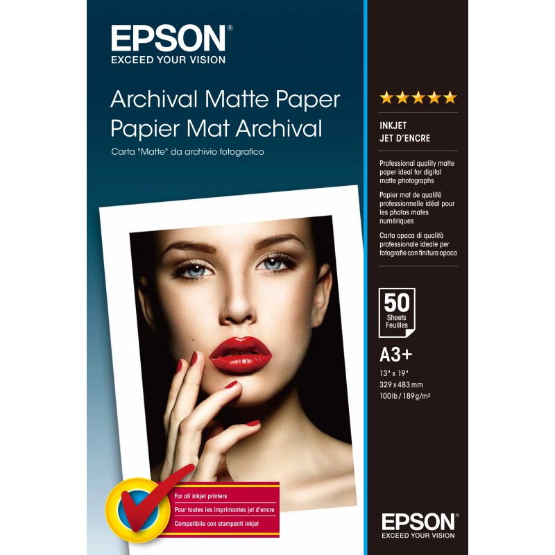 Epson Archival Matte Paper printing paper A3+ (330x483 mm) Matt 50 sheets White