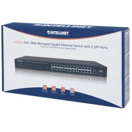 Intellinet 560559 switch di rete Gestito Gigabit Ethernet (10 100 1000) Supporto Power over Ethernet (PoE) Nero
