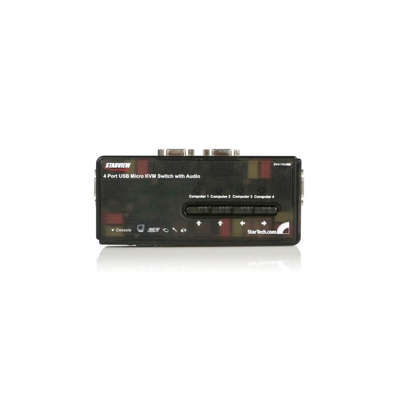 StarTech.com Kit Switch KVM USB con audio e cavi 4 porte, colore nero
