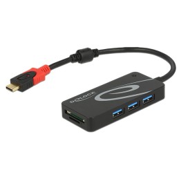 DeLOCK HUB USB 3.0 USB Type-C  3 Port extern USB 3.2 Gen 1 (3.1 Gen 1) Type-C Nero