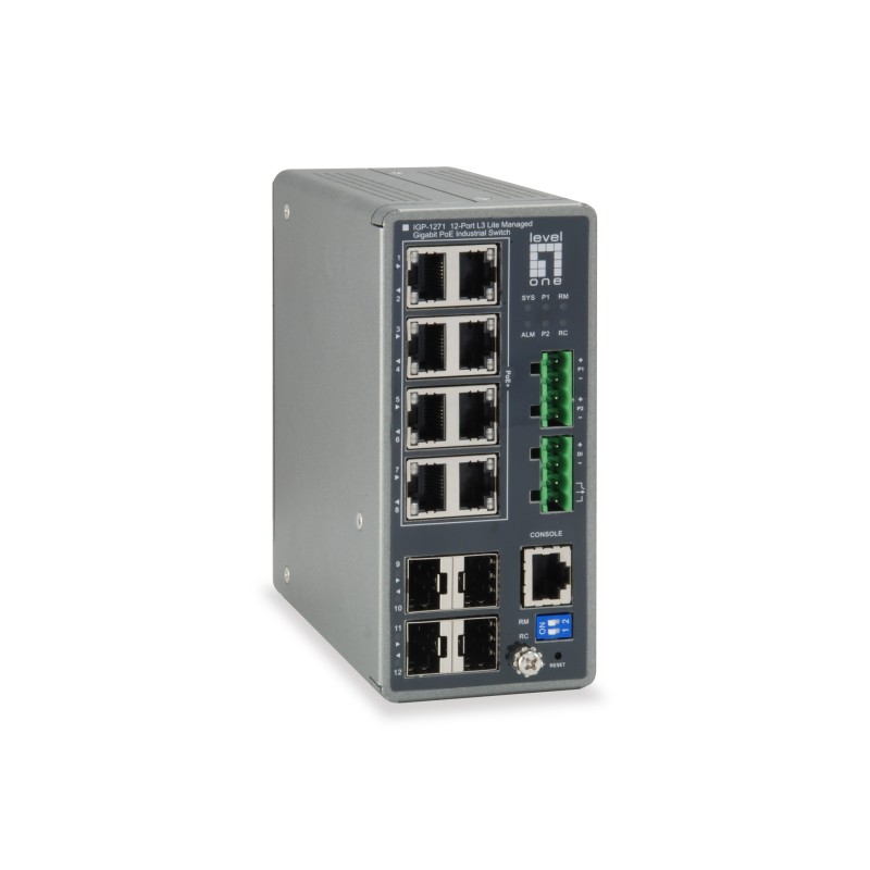 LevelOne IGP-1271 network switch Managed L3 Gigabit Ethernet (10/100/1000) Power over Ethernet (PoE) Gray