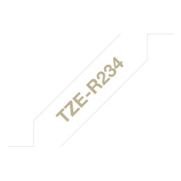 Brother TZE-R234 nastro per etichettatrice Oro su bianco