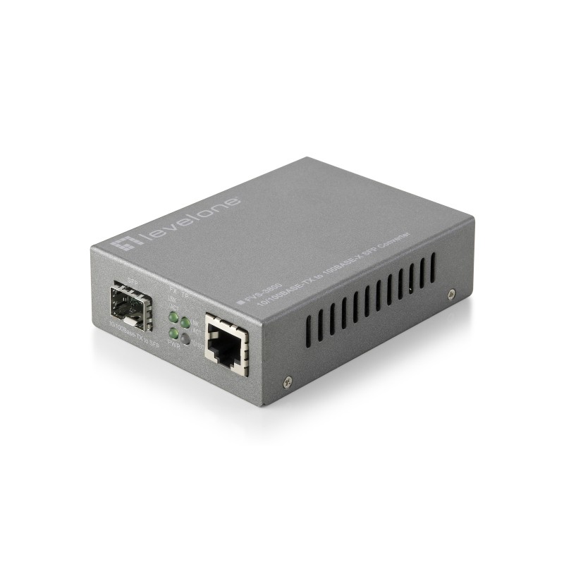 LevelOne FVS-3800 network media converter 100 Mbit/s Gray