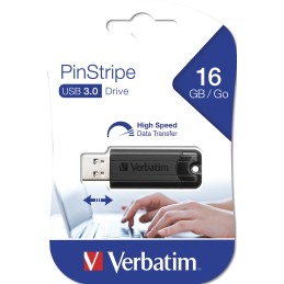 Verbatim PinStripe 3.0 - Memoria USB 3.0 da 16 GB  - Nero