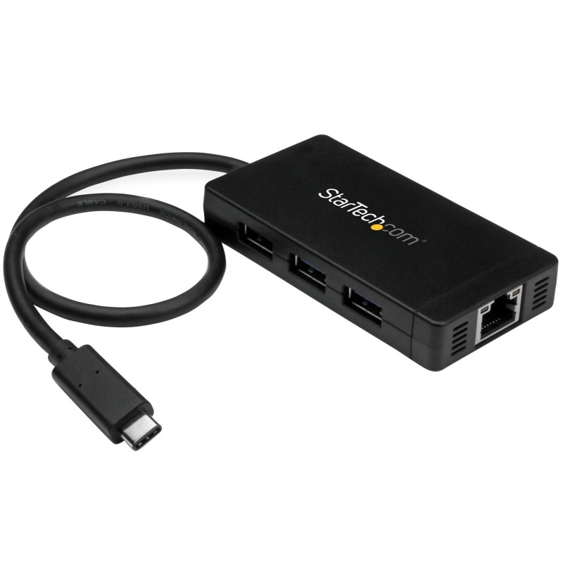 3 Port USB 3.0 Hub mit USB-C und Gigabit Ethernet