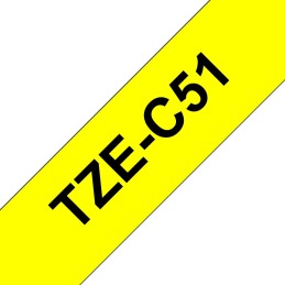 Brother TZE-C51 nastro per etichettatrice Nero su giallo fluorescente