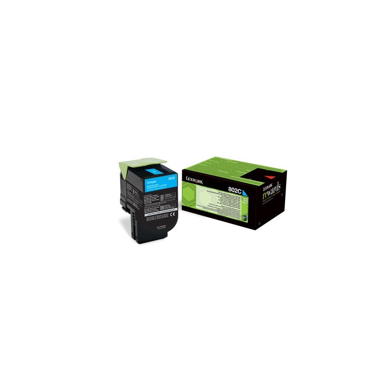 Lexmark 802C cartuccia toner 1 pz Originale Ciano