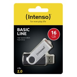 Intenso Basic Line unità flash USB 16 GB USB tipo A 2.0 Nero, Argento