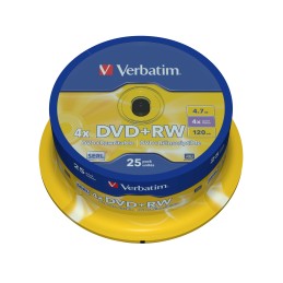 Verbatim DVD+RW Matt Silver 4,7 GB 25 pz