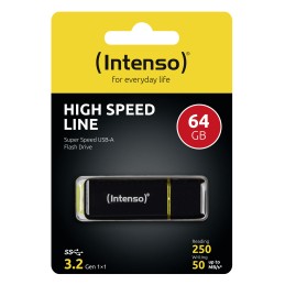 Intenso High Speed Line unità flash USB 64 GB USB tipo A 3.2 Gen 1 (3.1 Gen 1) Nero, Giallo