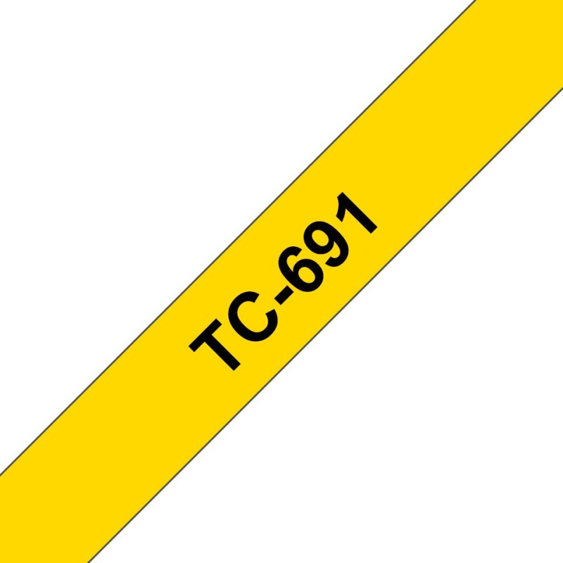 Brother TC-691 nastro per etichettatrice Nero su giallo