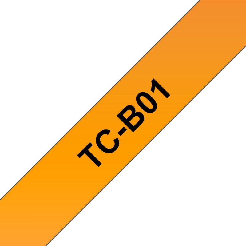 TCB01 - 12 mm x 6.7 m - schwarz auf fluoreszierendem orange