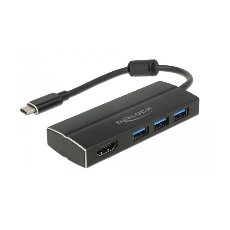 DeLOCK 63931 replicatore di porte e docking station per laptop USB 3.2 Gen 1 (3.1 Gen 1) Type-C Nero