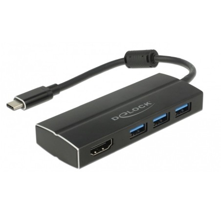 DeLOCK 63931 replicatore di porte e docking station per laptop USB 3.2 Gen 1 (3.1 Gen 1) Type-C Nero