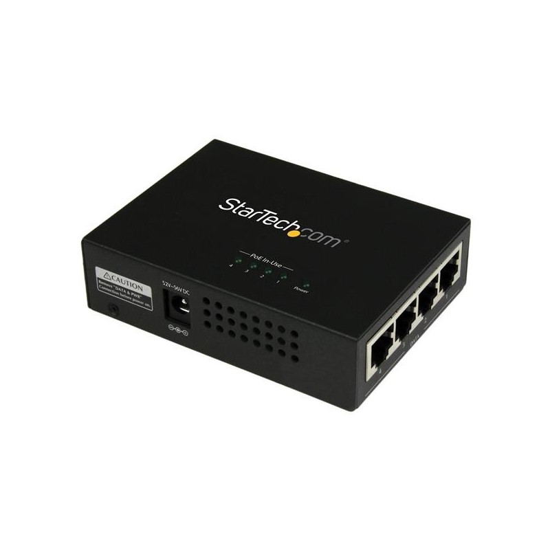 StarTech.com Iniettore midspan Gigabit Power over Ethernet (PoE) a 4 porte - 802.3at af