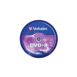 Verbatim DVD+R Matt Silver 4,7 GB 100 pz