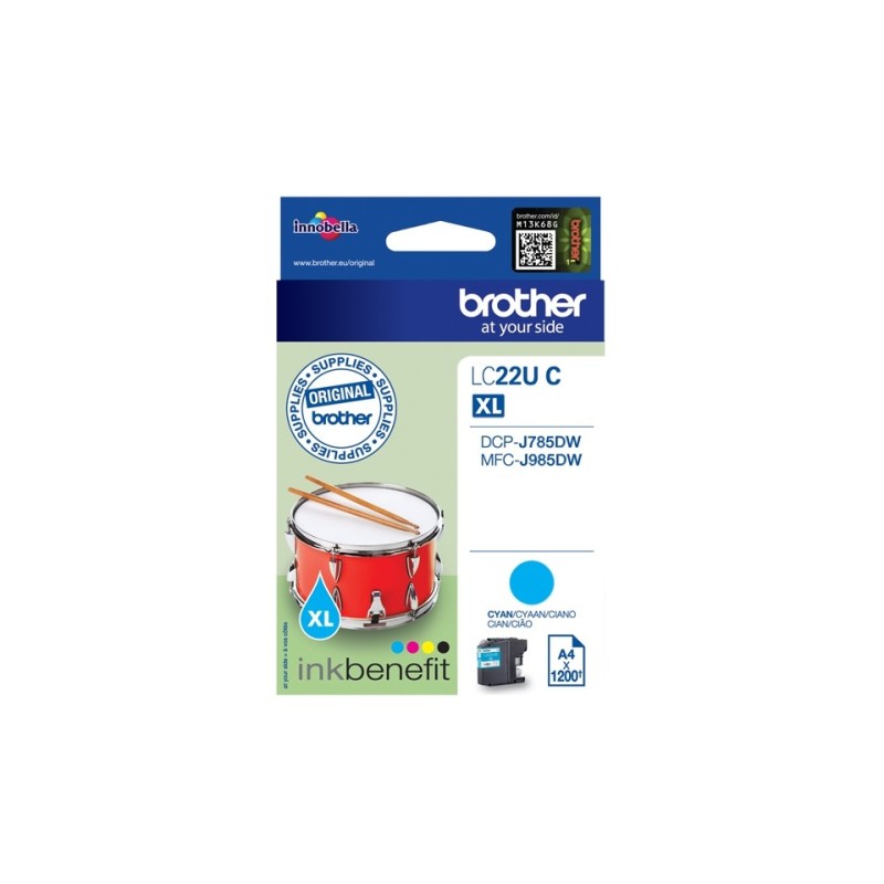 Brother LC-22UC ink cartridge Original High (XL) Yield Cyan