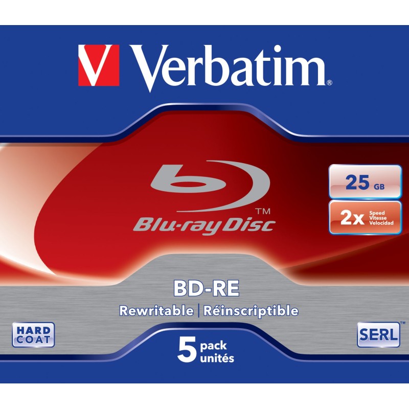 Verbatim 43615 blank Blu-Ray disc BD-RE 25 GB 5 pc(s)