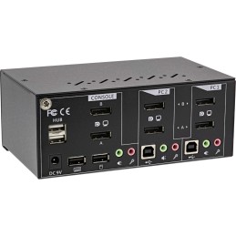 InLine KVM Switch desktop, 2 porte, Dual Monitor, DP 1.2, 4K, USB 2.0, Audio