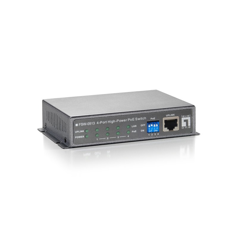 LevelOne FSW-0513 network switch Fast Ethernet (10/100) Power over Ethernet (PoE) Black, Gray