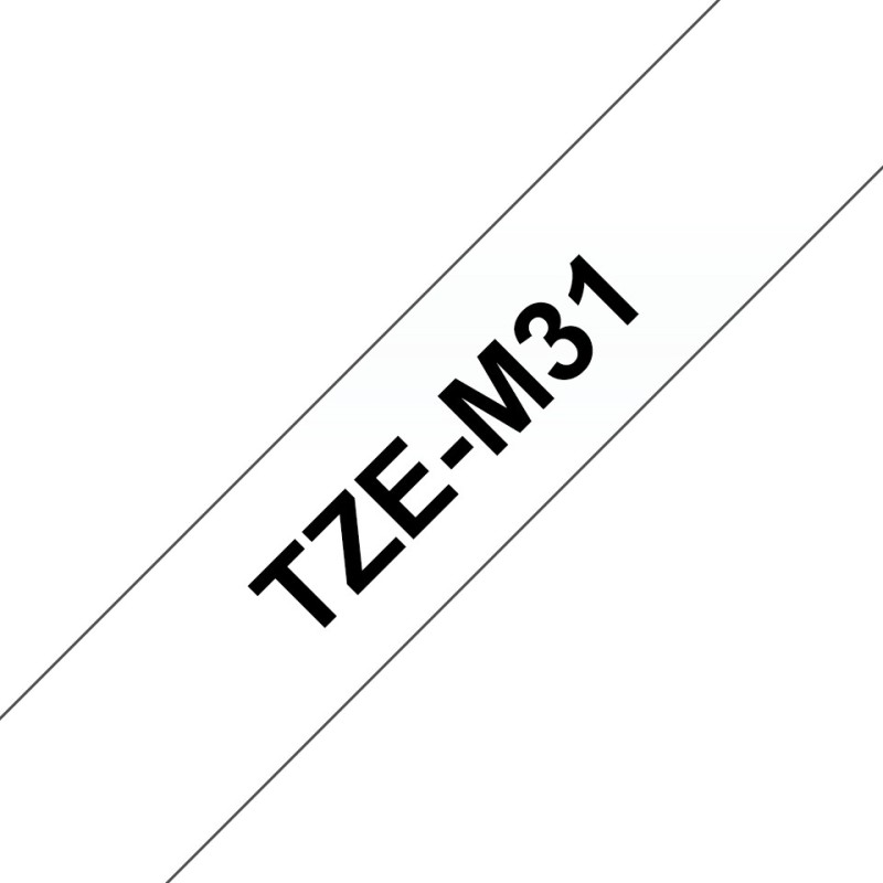 TZe-M31 - Schwarzer Druck auf Premium Matt Transparent - Rolle (1,2 cm x 8 m)