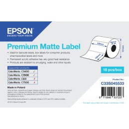 Epson Premium Matte Label - Die-cut Roll  102mm x 152mm, 225 labels