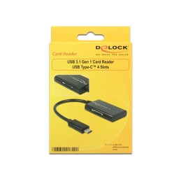 DeLOCK 91740 lettore di schede USB 3.2 Gen 1 (3.1 Gen 1) Type-C Nero