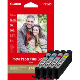 Canon Confezione multipla cartucce d'inchiostro CLI-581XL BK C M Y a resa elevata + carta fotografica