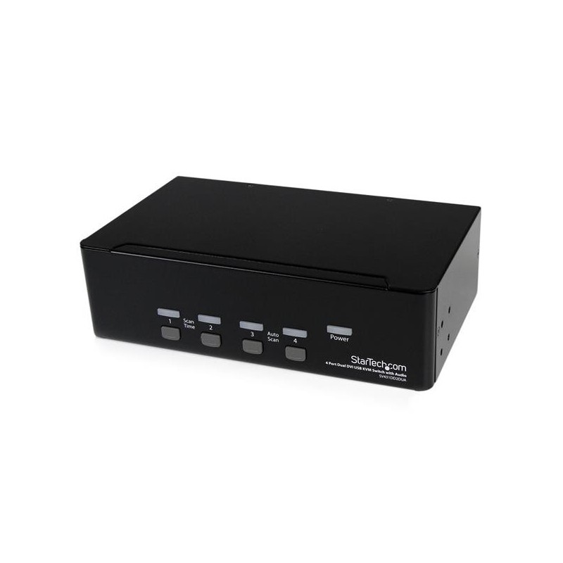 StarTech.com Switch KVM Dual DVI USB 4 porte con audio e hub USB 2.0