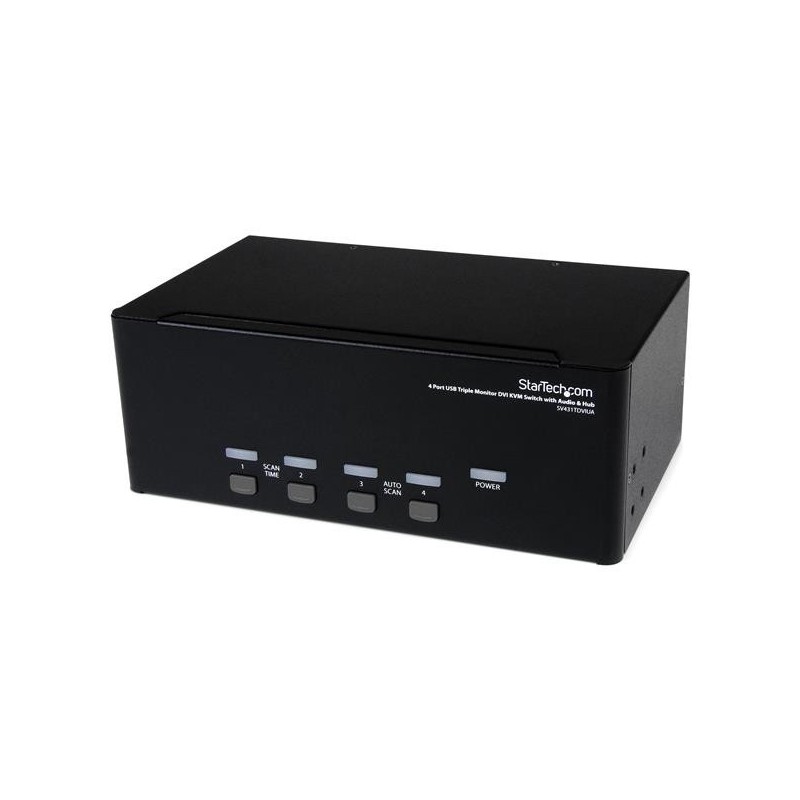 StarTech.com Switch KVM DVI USB per monitor triplo a 4 porte con audio e hub USB 2.0