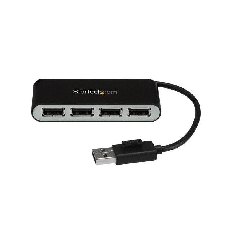 Mobiler 4-Port-USB 2.0-Hub mit integriertem Kabel