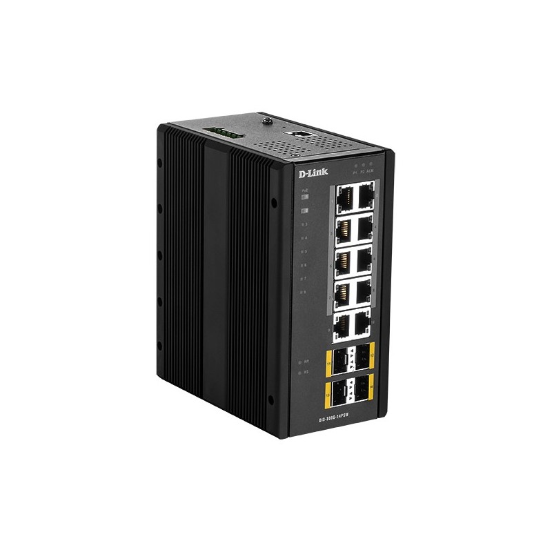 D-Link DIS‑300G‑14PSW Managed L2 Gigabit Ethernet (10/100/1000) Power over Ethernet (PoE) Black