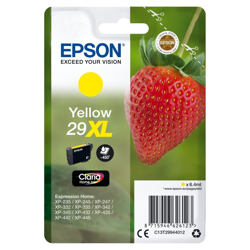 Epson Strawberry C13T29944012 ink cartridge 1 pc(s) Original High (XL) Yield Yellow